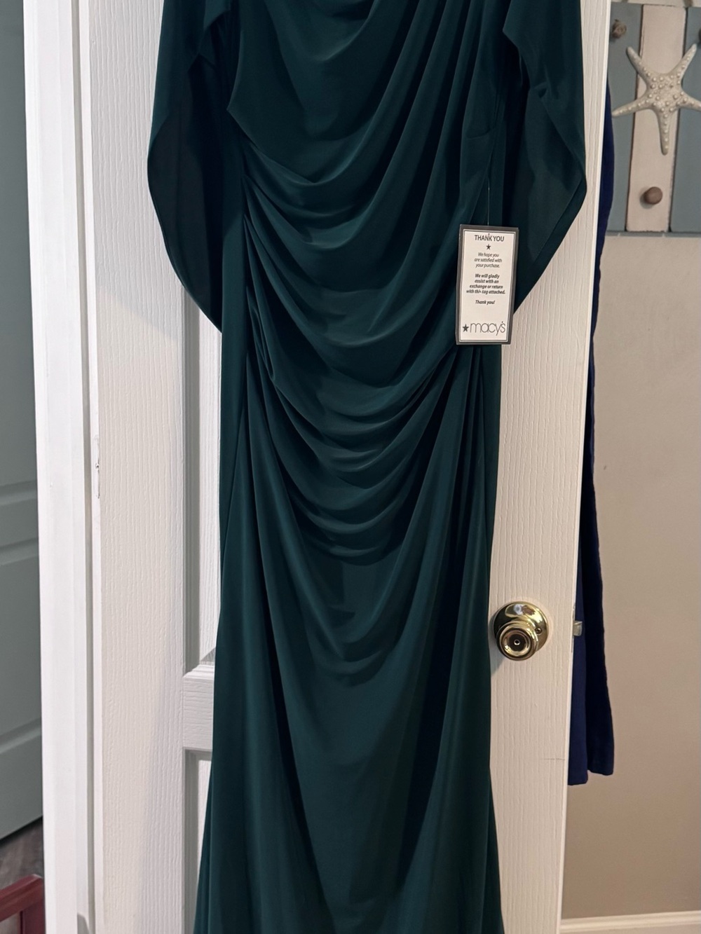 Betsy AdamElegant Green Draped Evening Dress